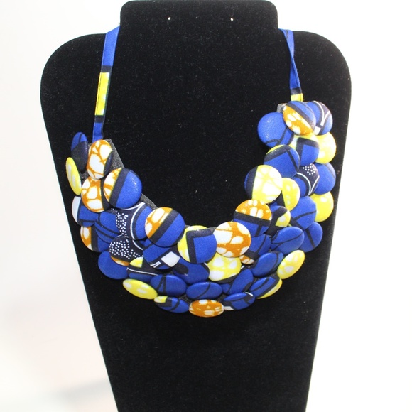 Jewelry - Ankara Fabric Button Necklace